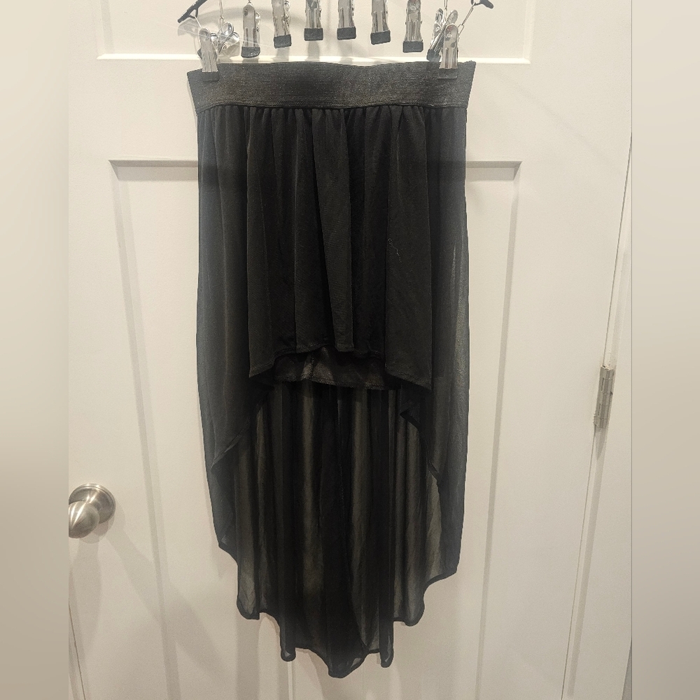 Stargazer by Deb Black High-Low Chiffon Overlay Skirt M NWT | Gothic Y2K Party